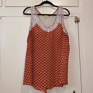 Pleione Arrow Design Raaserback Tank Blouse